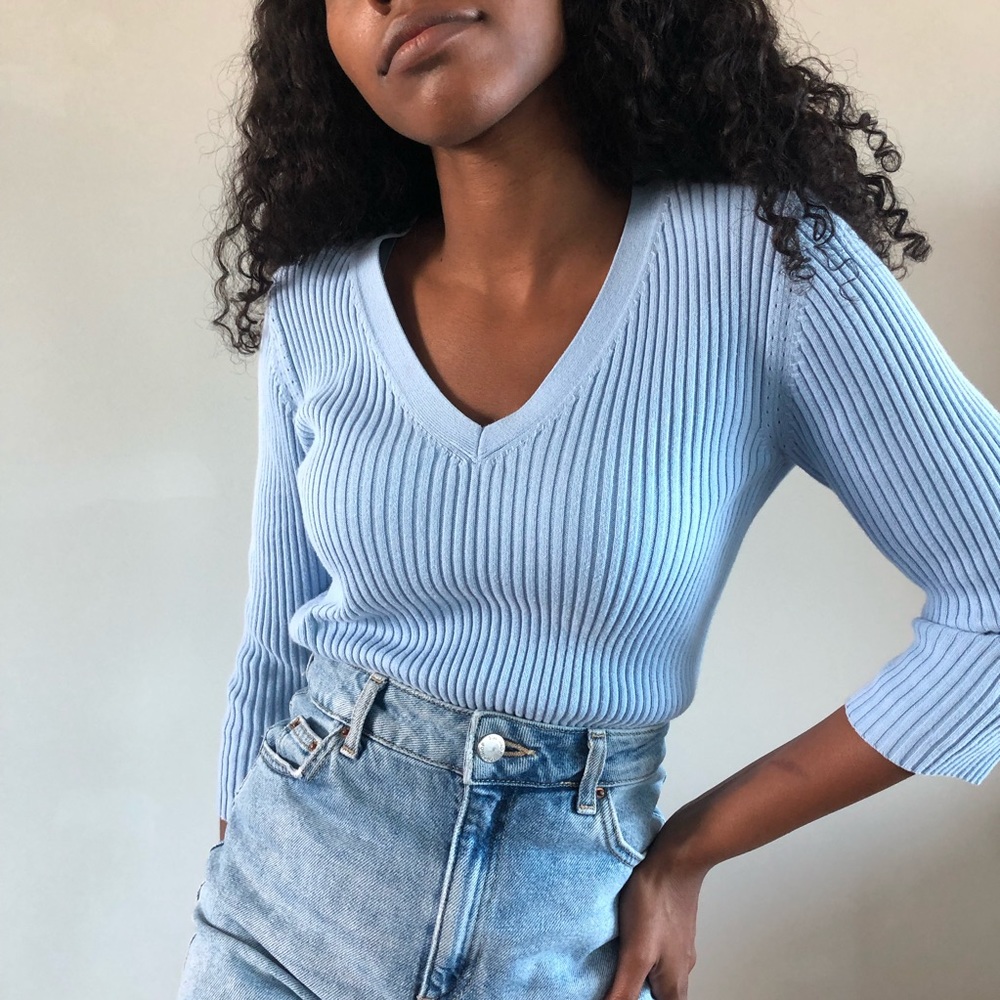 Old navy blue ribbed sweater top